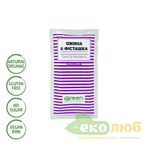 Батончик натуральный Ежевика & Фисташка Balance iGreen