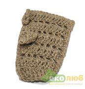Мочалка джутовая Рукавичка-живинка с пальчиком